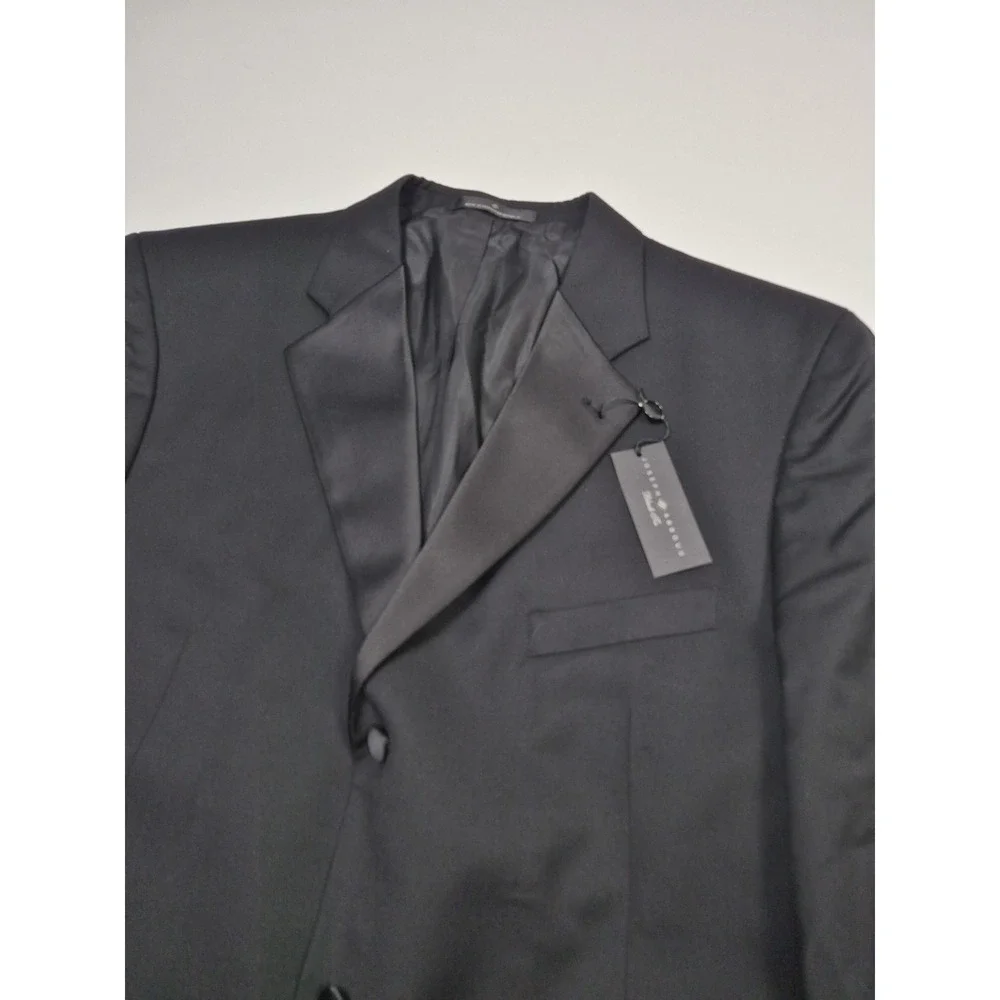 Joseph Abboud Tuxedo Suit Mens 44 Long Black Wool Super 120s 2 Piece 38x36 NWT